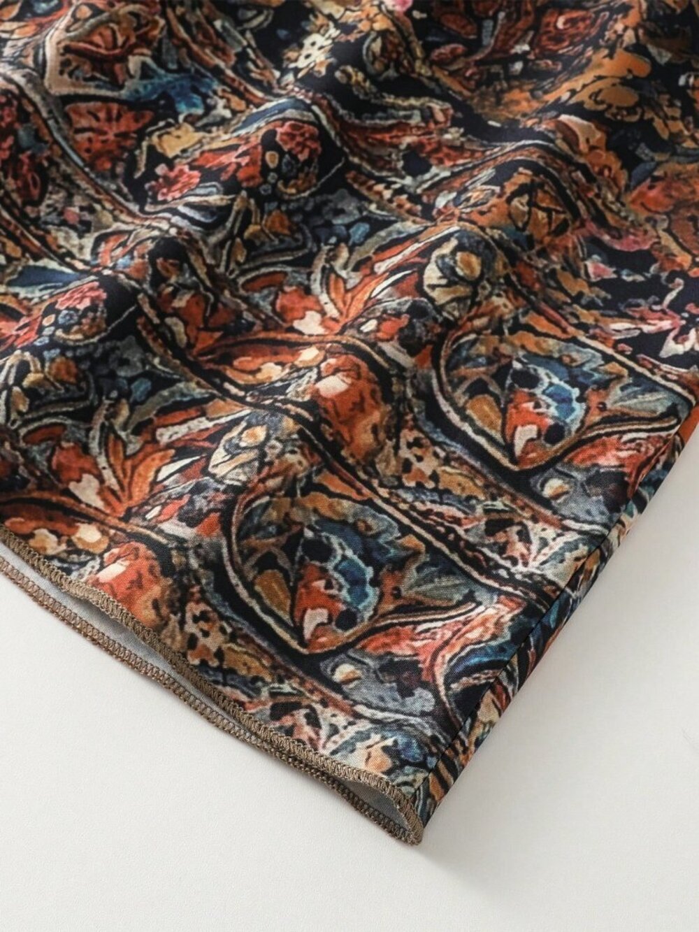 Multicolor Boho Women's Casual Floral Print A-Line Skirt - Picture 7 of 8